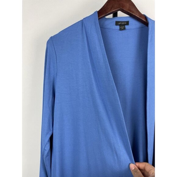 J. Jill Cardigan Wearever Rayon Jersey Stretch Open Front Long Sleeve Blue Sz MP - Picture 5 of 7